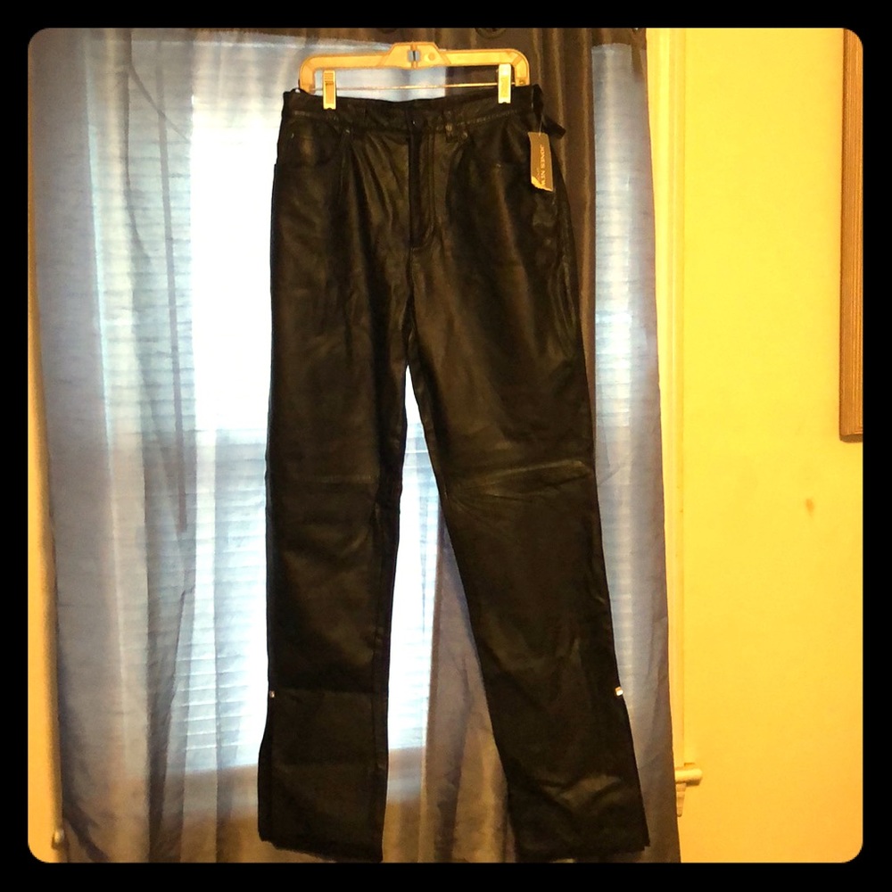 Black leather pants